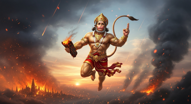 Hanuman Returning After Burning Lanka