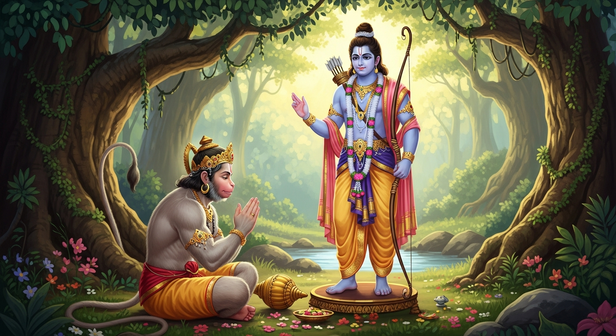 Hanuman Listening to Lord Rama
