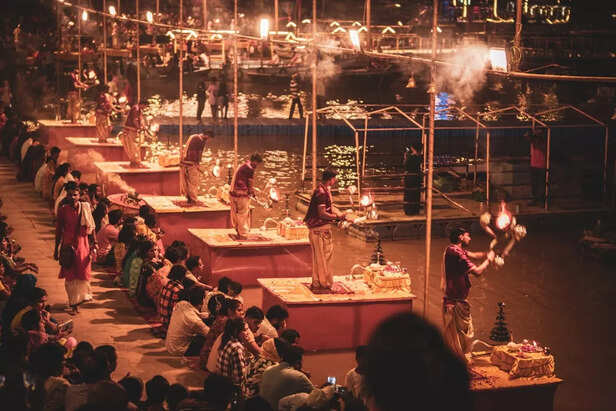 Pyres at Manikarnika Ghat