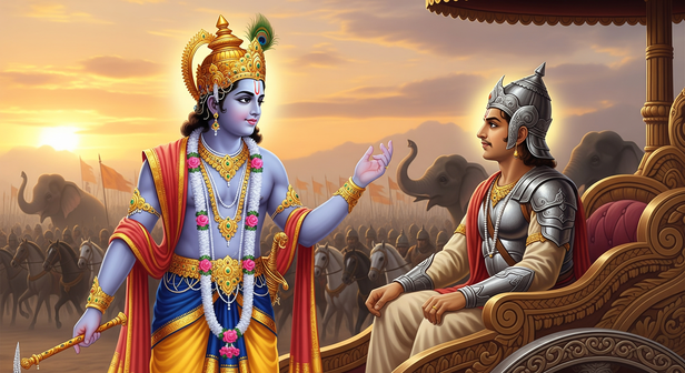 Krishna Guiding Arjuna