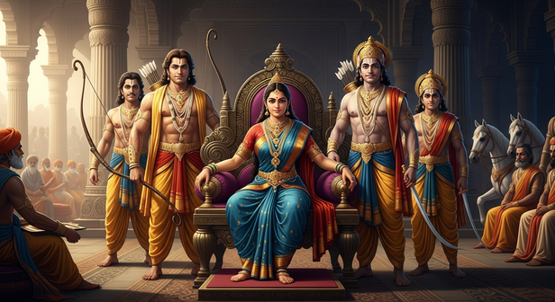 Draupadi and the Pandavas