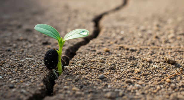 A Seed Breaking the Soil