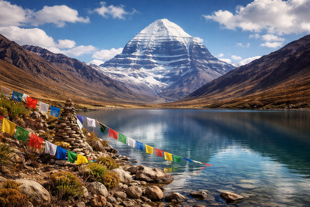 Mount Kailash and Mansarovar Lake
