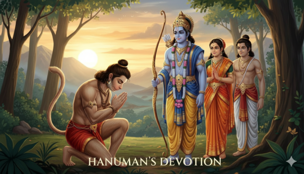 Hanuman Bowing to Rama