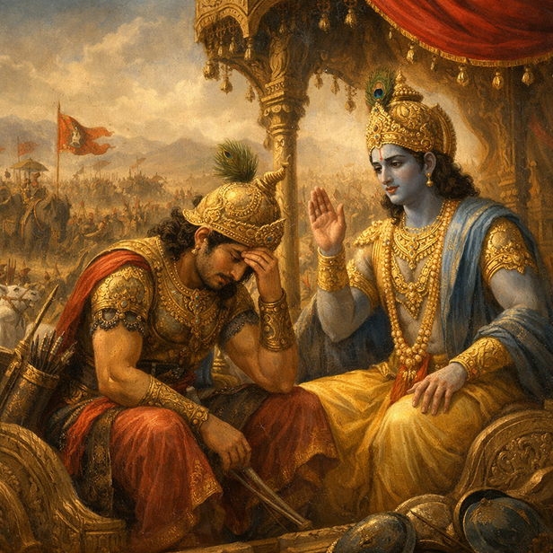 Arjuna Hesitating Before the War