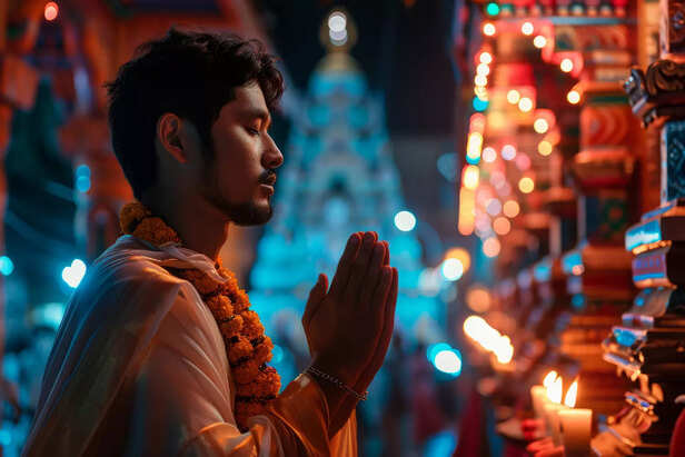 Devotee Offering Final Prayer