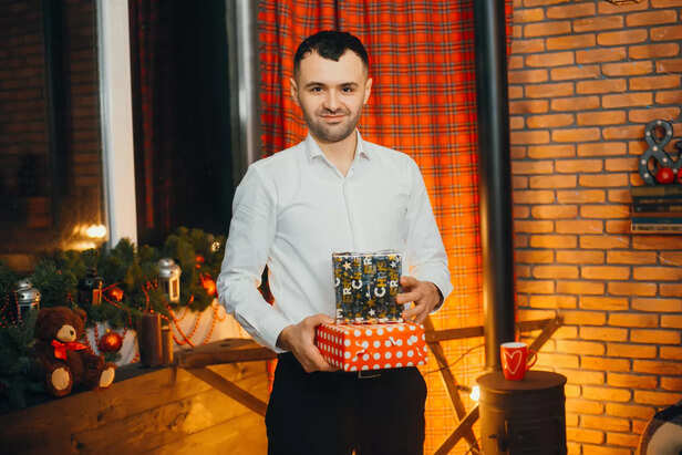 Man Giving Expensive Gifts Early