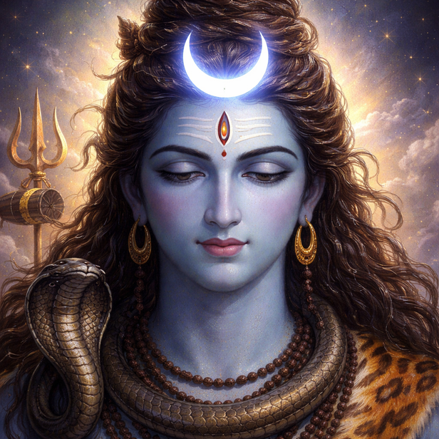 The Crescent Moon on Shiva’s Forehead