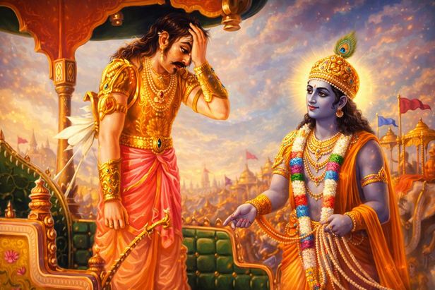 Krishna Guiding Arjuna on the Battlefield