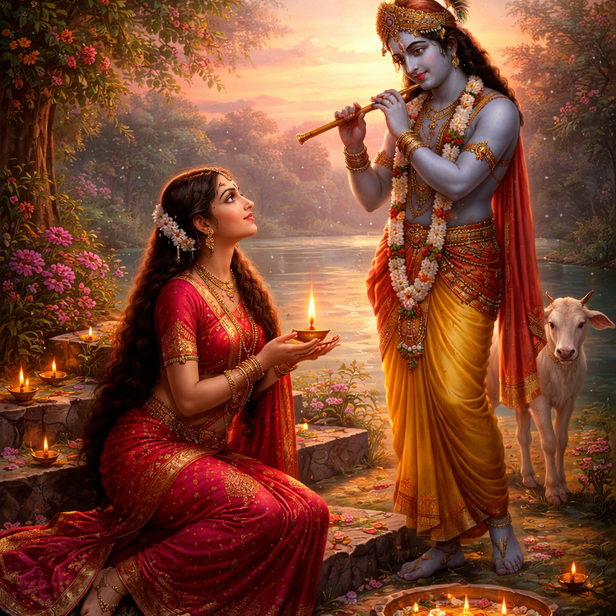 Devika in Devotion to Krishna