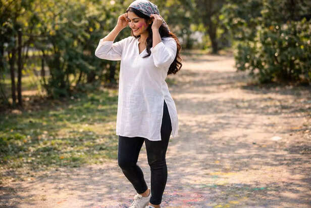 Practical Holi Outfit with Hair Protection