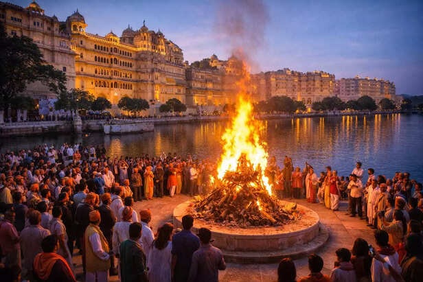 Holika Dahan Ceremony at City Palace, Udaipur