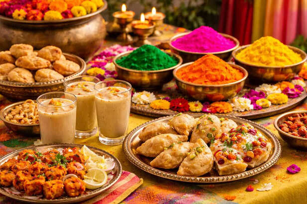 Traditional Holi Sweets and Drinks