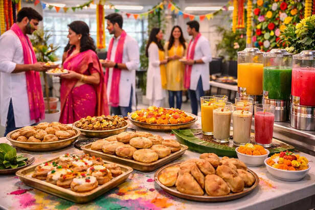 Festive Refreshments Setup for Office Holi