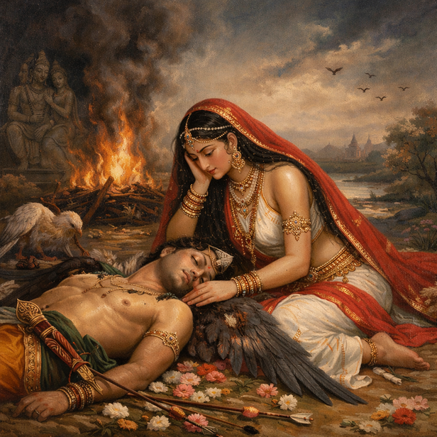 Rati Mourning Kamadeva