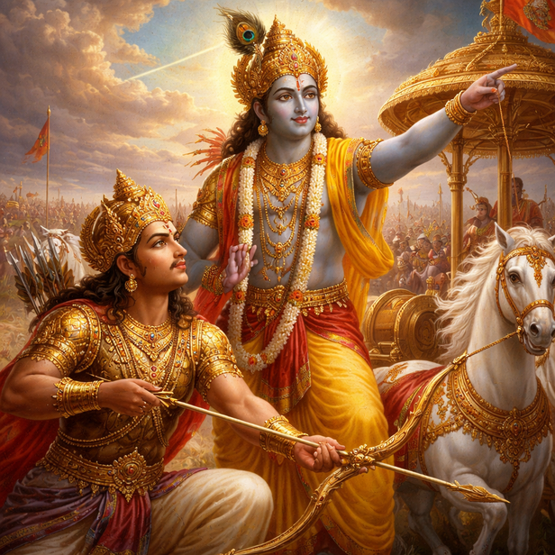 Arjun was, and Shree Krishna