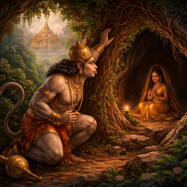 Hanuman Searching for Sita