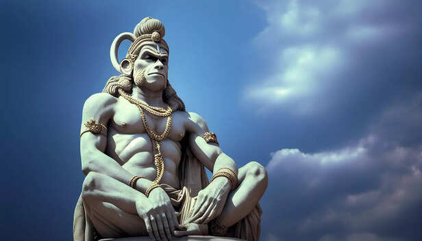 Hanuman Preparing to Leap Across the Ocean