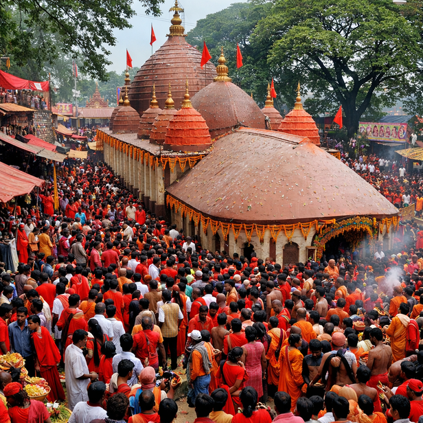 Kamakhya temple during the Ambubachi Mela