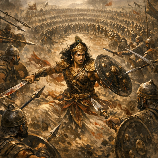 Abhimanyu in the Chakravyuha”