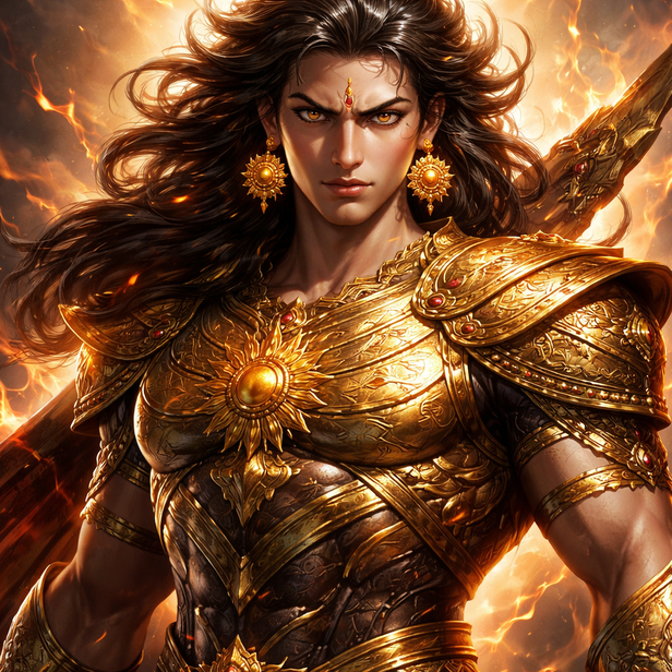 Karna with Armor and Earrings