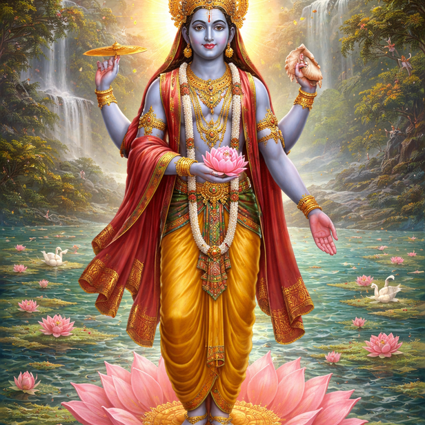 Vishnu Offering Lotus