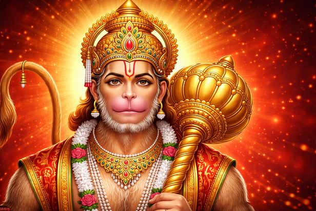 Hanuman kneeling