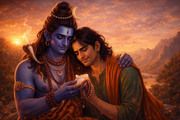 Lone Figure Under Dark Sky