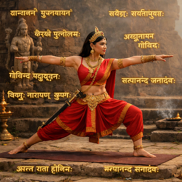 Warrior Stance with Vishnu Sahasranamam