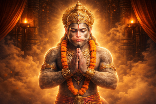 Calm Hanuman in Battle