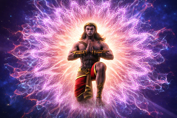 Hanuman Preparing to Leap to Lanka