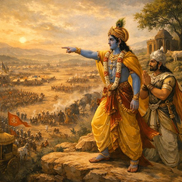 Krishna Choosing the Battlefield