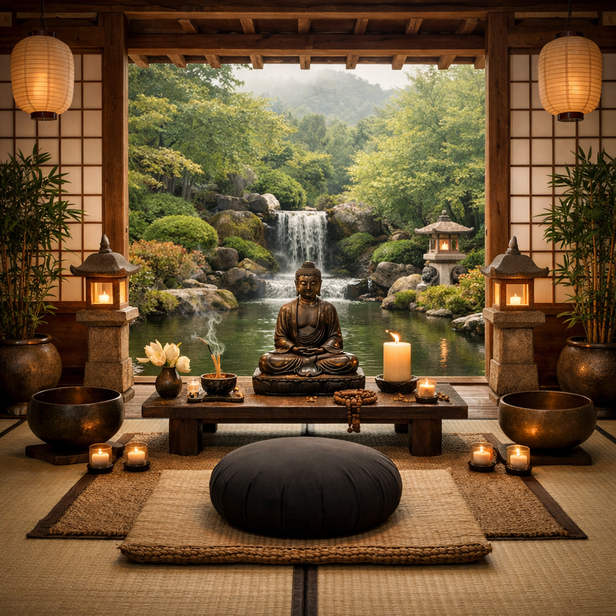 Peaceful Temple Setup