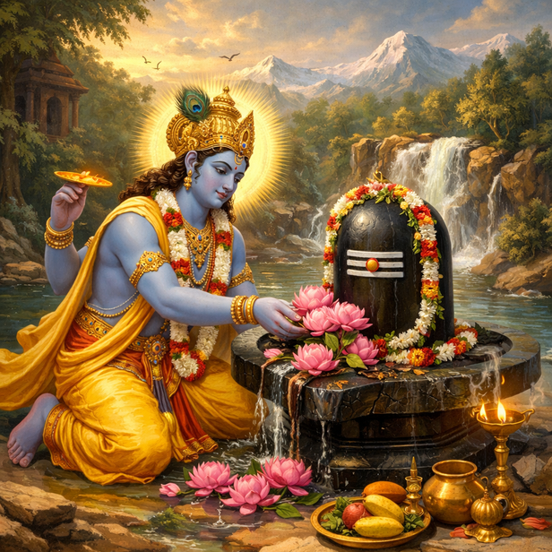 Shiva Observing Vishnu’s Devotion