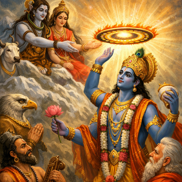 Vishnu Receiving Sudarshan Chakra
