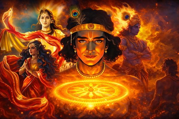 Krishna Watching Silent Arjuna