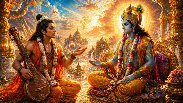 Narad Asking Vishnu About Maya