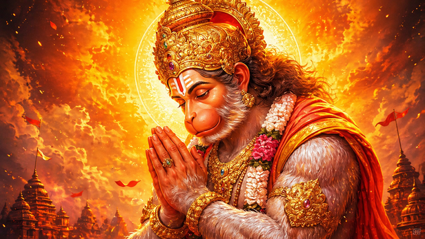 Hanuman Smiling with Confidence