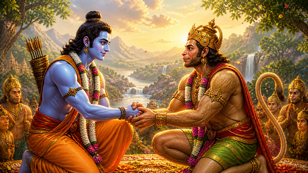 Kabandha advising Ram in forest