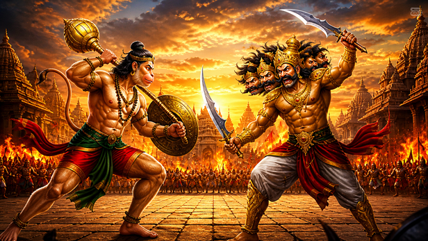 Ravana vs Hanuman