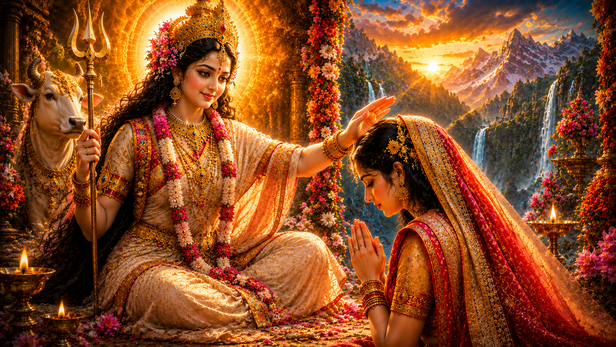 Goddess Parvati Blessing Rukmini