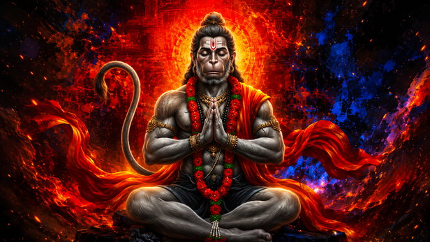 Hanuman Ji Bowing Before Lord Ram