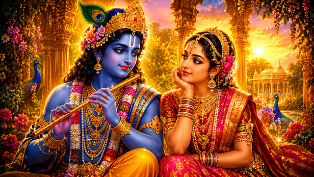 Krishna Listening Calmly To Satyabhama