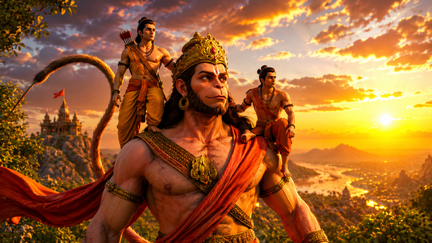 Devotee Reading Ramayana Near A Lamp