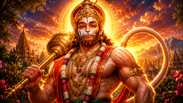 Mother Anjana blessing Hanuman Ji lovingly