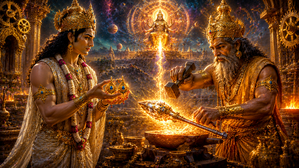 Vishwakarma Forging The Vajra