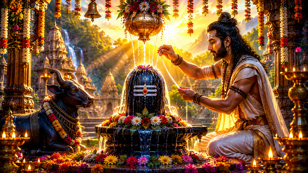 Devotees Performing Chandraakar Parikrama