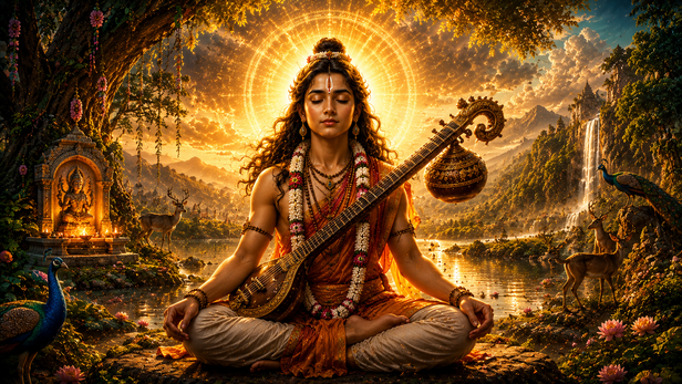 Young Narad Ji In Deep Meditation