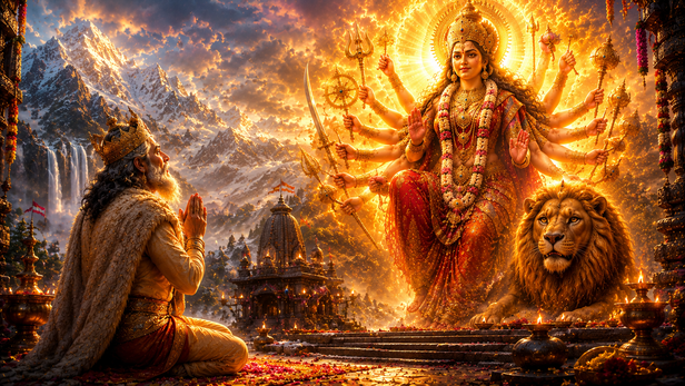 Himalaya Praying Before The Divine Mother