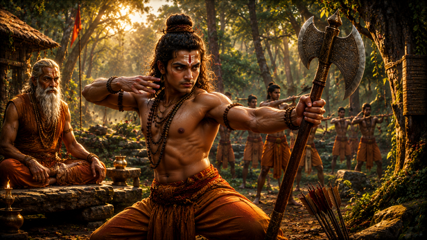 Parashurama returning to find his father attacked